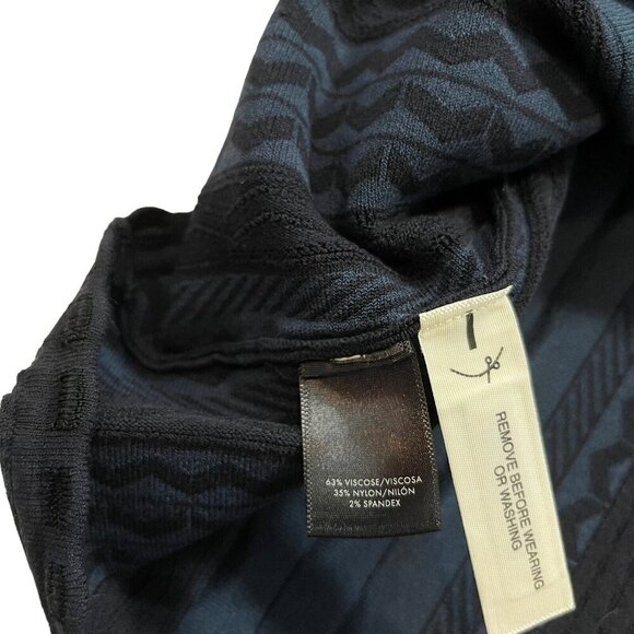 Ann Taylor NWT Blue and Black Texture Stitch Flare Dress Size‎ Medium - Picture 6 of 10